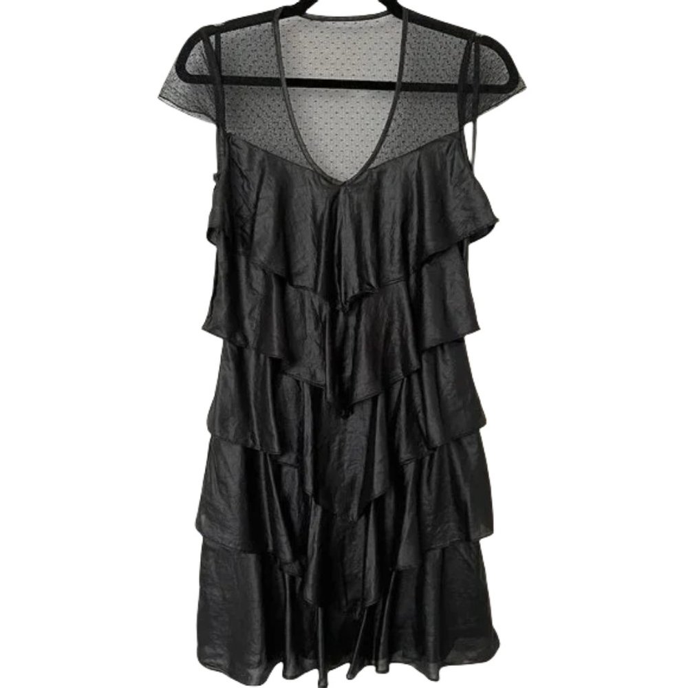 ✨ Stunning BCBGMAXAZRIA Black Ruffle Princess Dress ✨